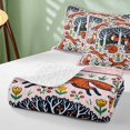 thumbnail image 4 of Erosebridal Fox Quilt King for Girls, Folk Forest King Coverlet Set, 3 Pieces 1 Bedspread and 2 Pillowcases, 4 of 7
