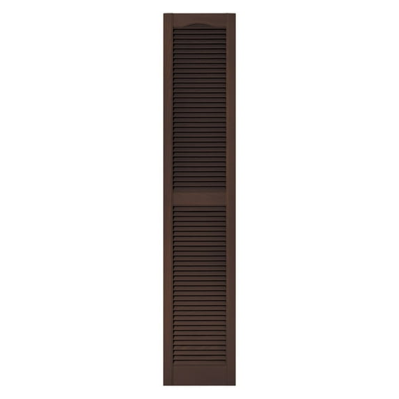 Builders Edge 12W in. Louvered Vinyl Shutter Pair