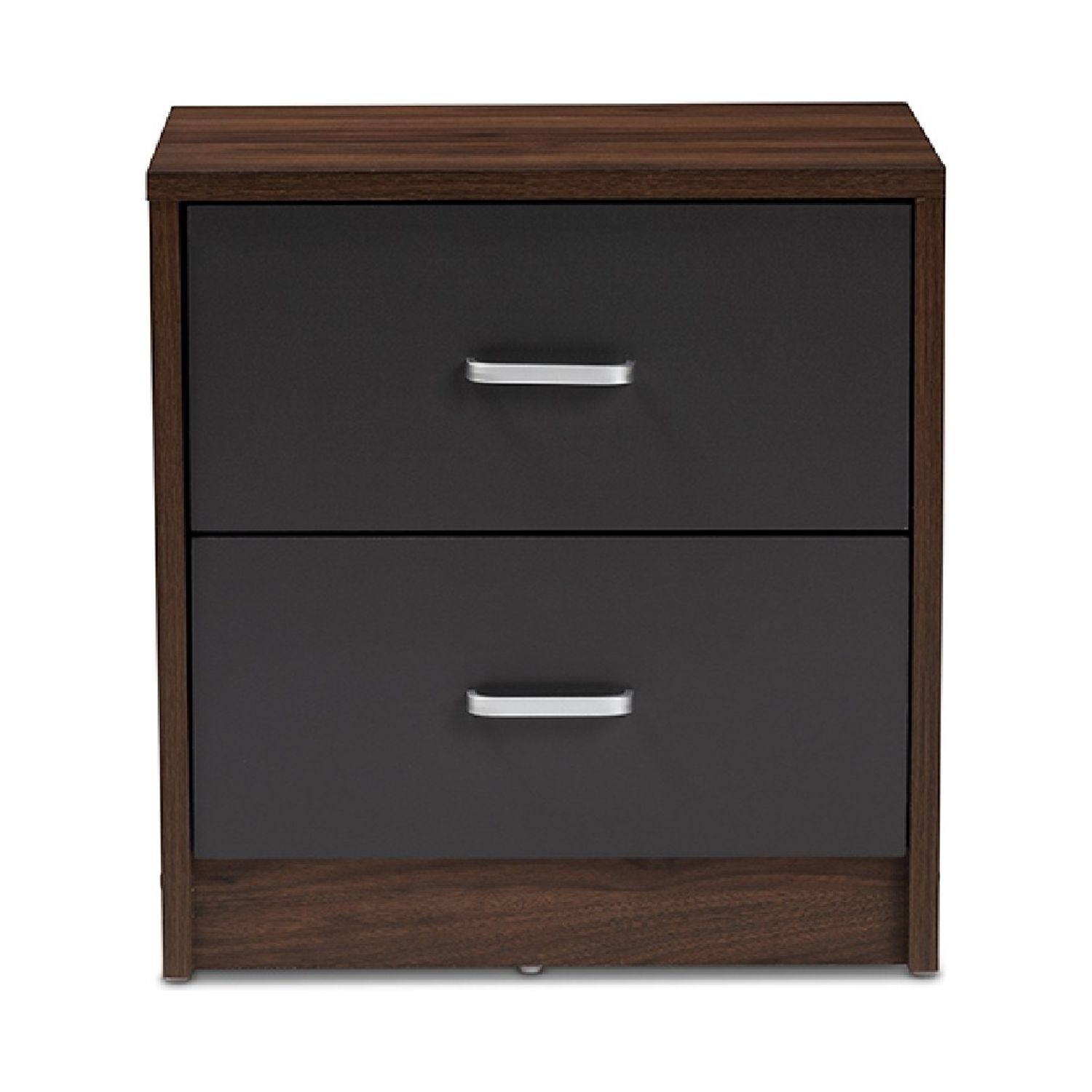 Baxton Studio Hansel Modern and Contemporary 2-Drawer Dark Brown and Dark Grey Finished Nightstand - image 5 of 7