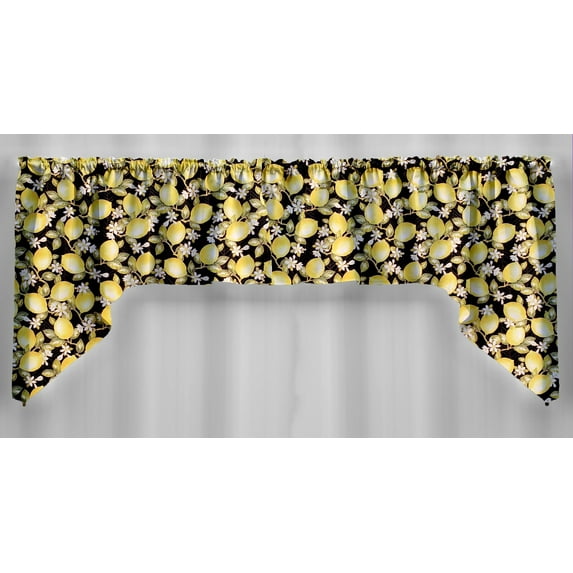 Lemon Blossoms Swag Panels by Penny's Needful Things (Set of 2) 36 Inch Long Swag Panels LINED