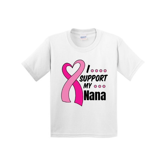 Inktastic Breast Cancer Awareness I Support My Nana with Pink Ribbon Youth T-Shirt