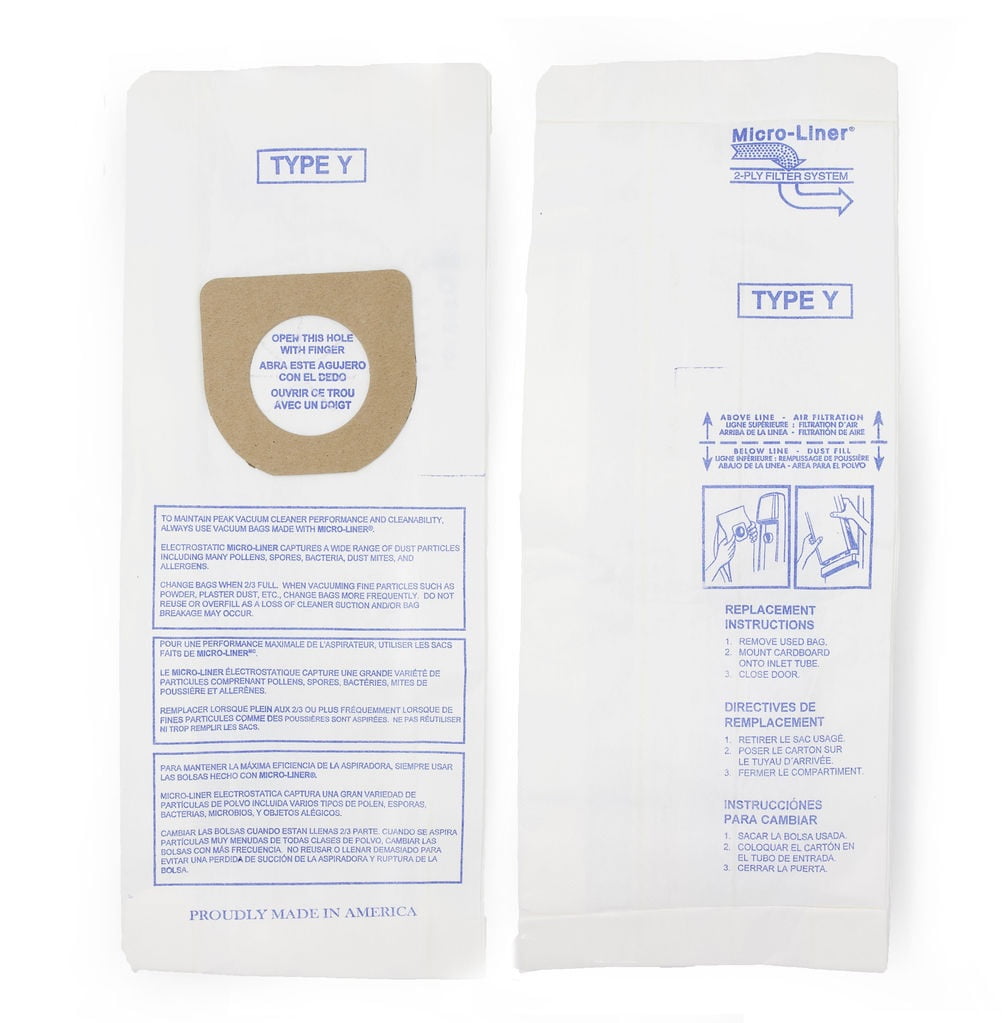 DVC Micro-Lined Paper Replacement Bags Style Y Fit Hoover Windtunnel and Tempo Upright Models - 30 Bags