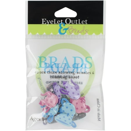 Eyelet Outlet Shape Brads 12/Pkg-Tea