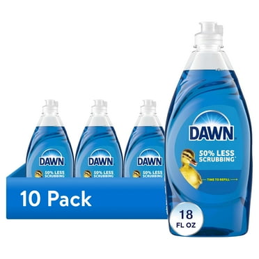 (10 pack) Dawn Ultra Liquid Dish Soap, Dishwashing Liquid, Grease Removal, Original, 18oz