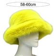 thumbnail image 6 of Women Basin Hat Faux Fur Rich Colors Soft Thickened Fluffy Keep Warm Decorative Creative Design Bucket Hat Clothes Accessory, 6 of 7