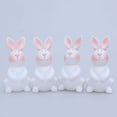 thumbnail image 2 of Easter Mini Bunny Figurines Set 4Counts,White Rabbit Easter Decorations Plastic Bunny Ornaments for Home Table Living Room Shelf Easter Holiday Decor Gift, 2 of 9