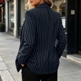 thumbnail image 5 of Purcolt Women's Stripes Blazer Dressy Casual Notched Lapel One Button Long Sleeve Boyfriend Jackets Suit Comfort Slim Fit Business Work Office Outerwear, 5 of 9