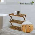 thumbnail image 4 of Kumji Acacia 3 Tiers Shelf, Acacia Wooden Plants Stand, Foldable Shoe Rack, Indoor Plant Stand, Towel Shelf for Bathroom, Multipurpose Shelf Perfect Idea For Living Room, Bathroom Natural Color., 4 of 8
