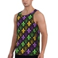 thumbnail image 2 of Rateoe Mardi Gras1 Pattern Sleeveless Gym Shirt Muscle Tee Breathable Workout Shirt Slim-Fit Tank Quick Dry Fit Muscle Tank Top Bodybuilding Sleeveless T Shirt-Medium, 2 of 7