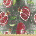 thumbnail image 2 of Ambesonne Fruits Themed Fabric by the Yard Upholstery, Grunge Pomegranate, 10 Yards, Dark Pink Pale Grey, 2 of 5