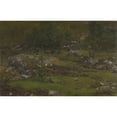 thumbnail image 2 of Anders Askevold 14x11 Gold Ornate Wood Frame and Double Matted Museum Art Print Titled - Landscape Study (1862), 2 of 4