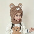 thumbnail image 3 of DEBGFS Bonnet Tricoté pour Enfants avec Foulard Intégrée - Cache-Oreilles Extensible en Polyester pour Enfants de 3 à 14 Ans, Tenue Décontractée Quotidienne pour Automne/hiver, Parfait pour les Sorties d'Anniversaire - Ha, 3 of 7