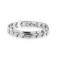 thumbnail image 1 of JeenMata Pulsera de eslabones de bloque de plata para hombre - Joyería entrelazada moderna y elegante, 1 of 6