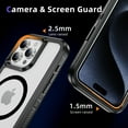 thumbnail image 5 of Magnetic for iPhone 14 Case,Compatible with MagSafe,Military Grade Dropproof Translucent Matte Hard Back Soft Edge Anti-Fingerprint Protective Case for iPhone 14,Black+Clear, 5 of 7