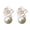 white, variant on QIQUWOHUL Temperament Short Earrings Female Fashion Imitation Pearl Jewelry Sweet Flower Ear Accessories Personality All Matching Earrings