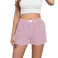thumbnail image 3 of Womens Lightweight Shorts Wide Leg Checkered High Waist Loose Casual Comfortable Beach Vacation Shorts, 3 of 7
