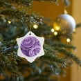 thumbnail image 7 of 3drose, Soft Lilac Purple Poses Bouquet, 3 inch Snowflake Porcelain Ornament, 7 of 7