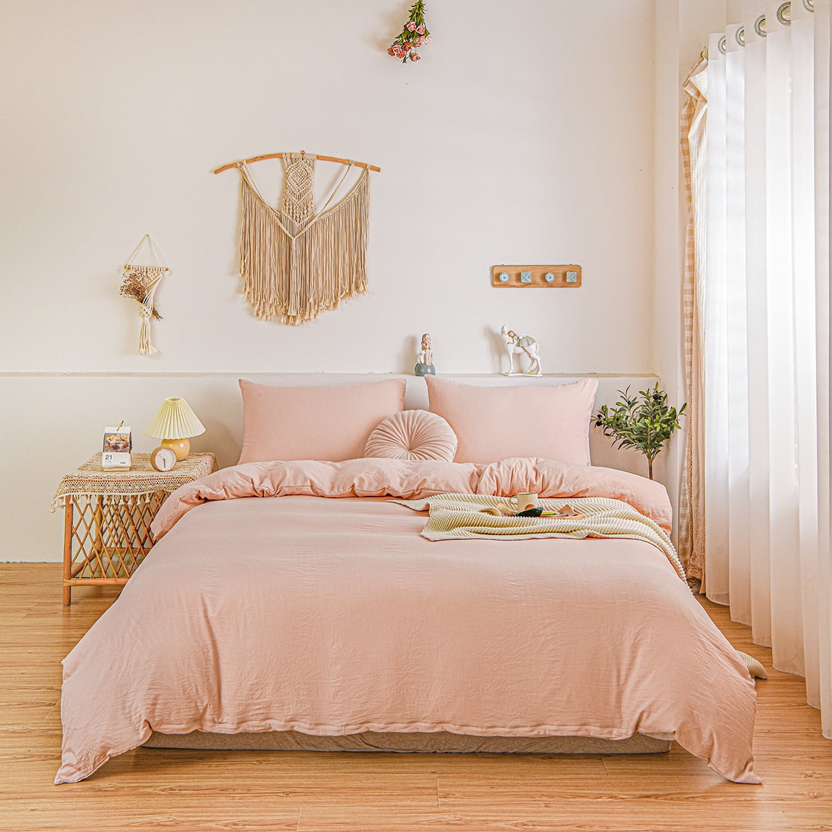 Pink Bedding Sets Queen Baby Pink Girls Duvet Cover Set Solid Pattern