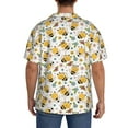 thumbnail image 5 of Disketp Men's Hawaiian Bee and Flowers Print Shirts Button Down Holiday Beach Shirts-X-Large, 5 of 7