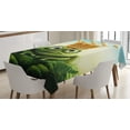 thumbnail image 1 of Ambesonne King Tablecloth Rectangular Table Cover, Frog Prince on Moss Stone, 60"x90", Forest Green and Yellow, 1 of 3