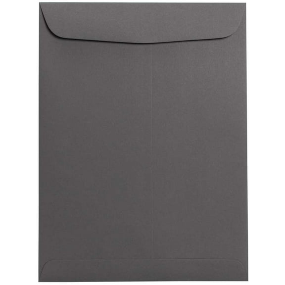 JAM Paper 9 x 12 Open End Envelopes, Dark Gray, 100/Pack
