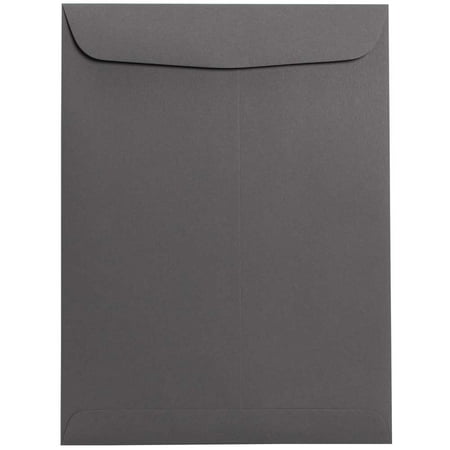 UPC: 0799418492902 | JAM Paper & Envelope 9 x 12 Open End Envelopes  Dark Gray  10/Pack