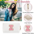 thumbnail image 3 of HSHDLDF Personalized Initial Letter Patch Makeup Bag Preppy Chenille Letter Cosmetic Pouch with Zipper Color1-Pink-Z, 3 of 7
