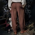 thumbnail image 5 of Muscularfit Mens Casual Pants with Pockets Joggers Vintage Baggy Pants Men's Pants High Rise Brown Taper Classic Fit Size M, 5 of 5