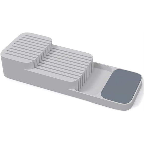 Kitchen Drawer Organizer Tray for Knives Knife Block Cutlery Storage Grey - axGear