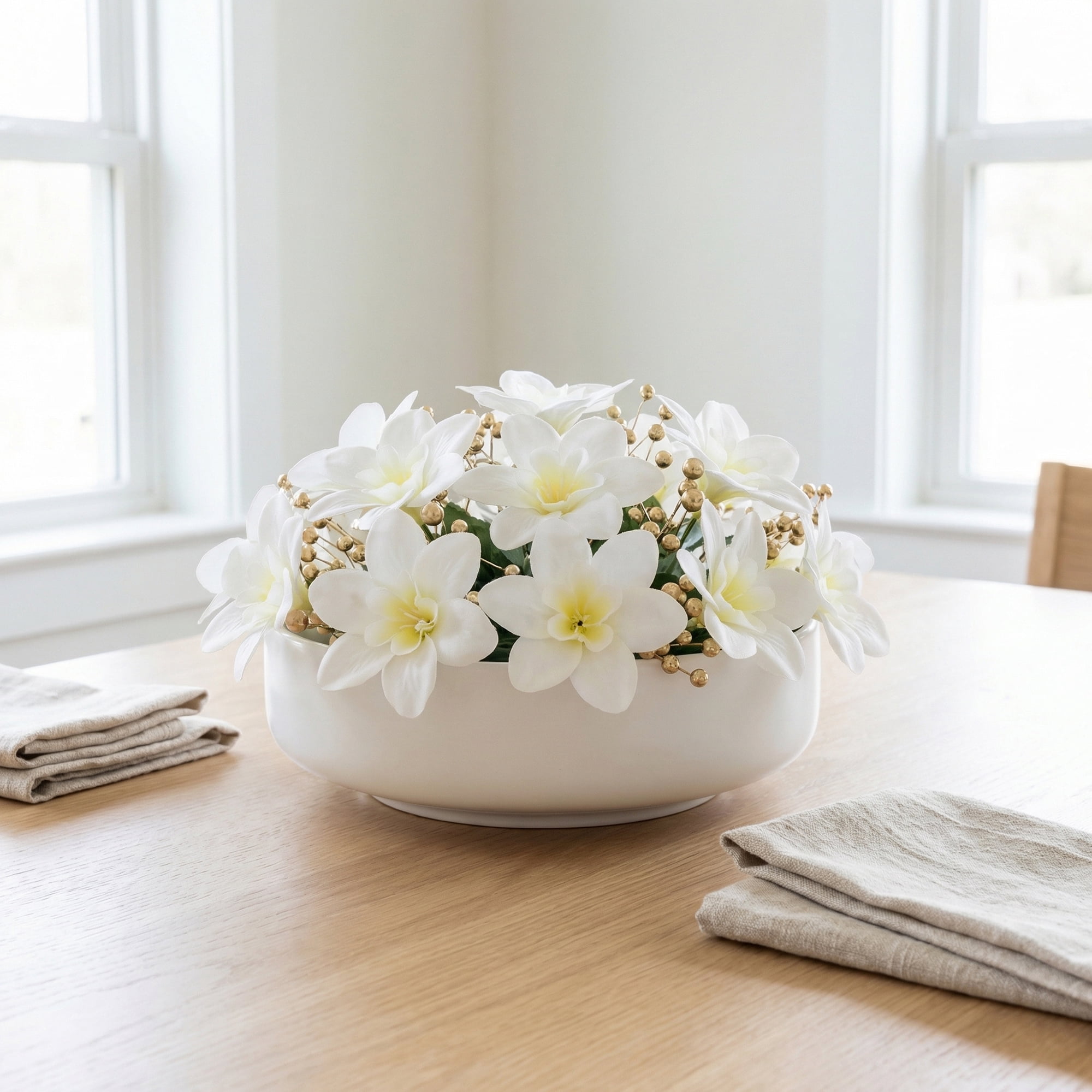 Unique Bargains Artificial Orchid Flowers Detachable HeadsSilk Phalaenopsis White 5.9 in