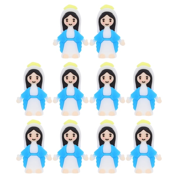 10 minifiguras de la Virgen María, recuerdos para fiestas religiosas, regalos de bautismo, rellenos de huevos de Pascua, lindas figuras de la Virgen María para decoraciones cristianas