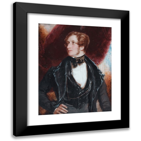 Simon Jacques Rochard 12x14 Black Modern Framed Museum Art Print Titled - Frederick William Robert Stewart, 4th Marquess of Londonderry Kp, Pc (1805 - 1872), Viscount Castlereagh (1822-1854)