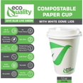 thumbnail image 2 of [1000 Pack] 12 oz Compostable Paper Cups with White Dome Lids - Biodegradable Disposable White Paper Coffee Cups PLA Lined - Eco-friendly Hot and Cold Drinking Cups, 2 of 7
