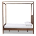 thumbnail image 4 of Bowery Hill Modern Wood King Size Platform Canopy Bed in Walnut Brown, 4 of 8