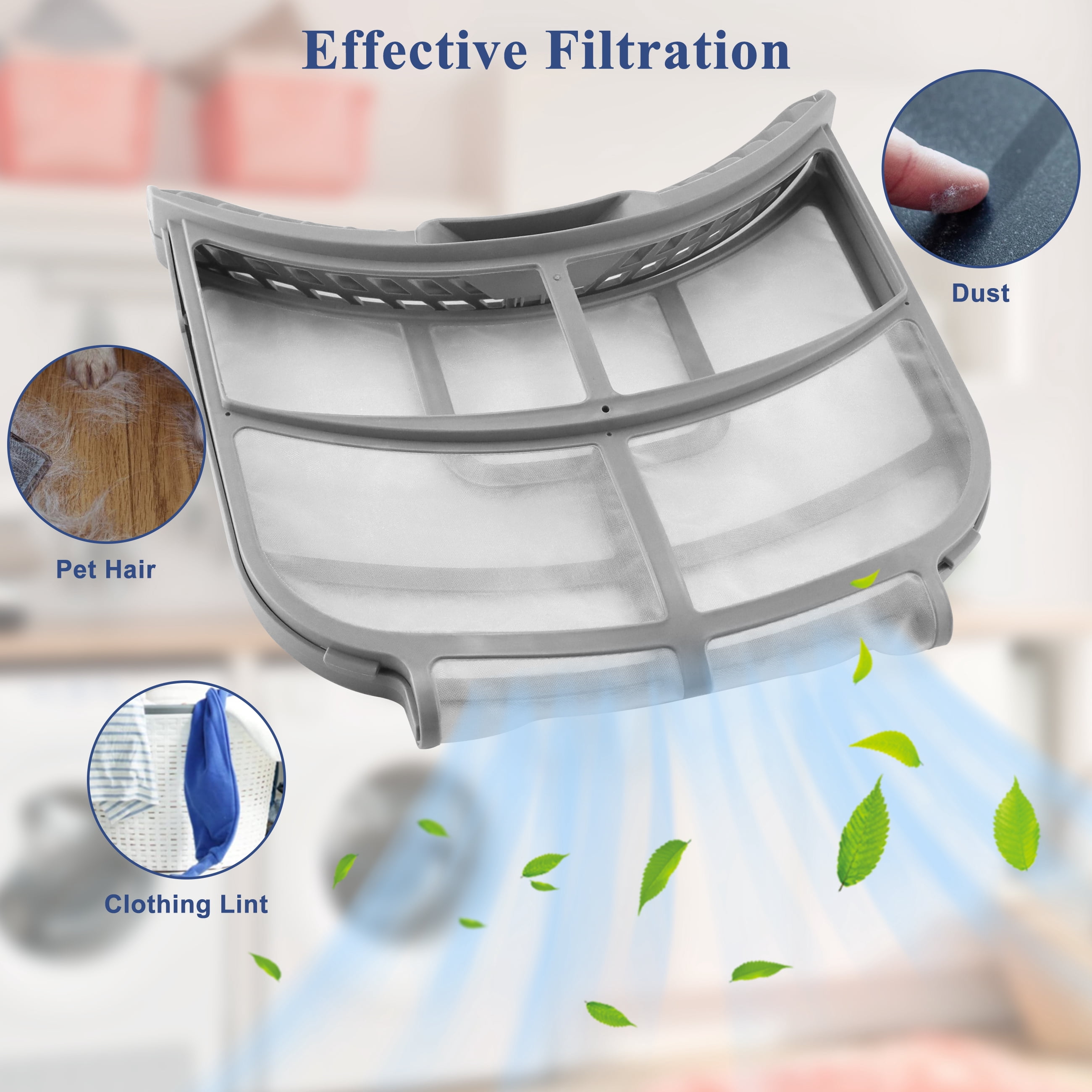 Beaquicy ADQ73373201 Dryer Lint Filter Assembly for ADQ733732 Dryer Lint Screen Replacement with Brush