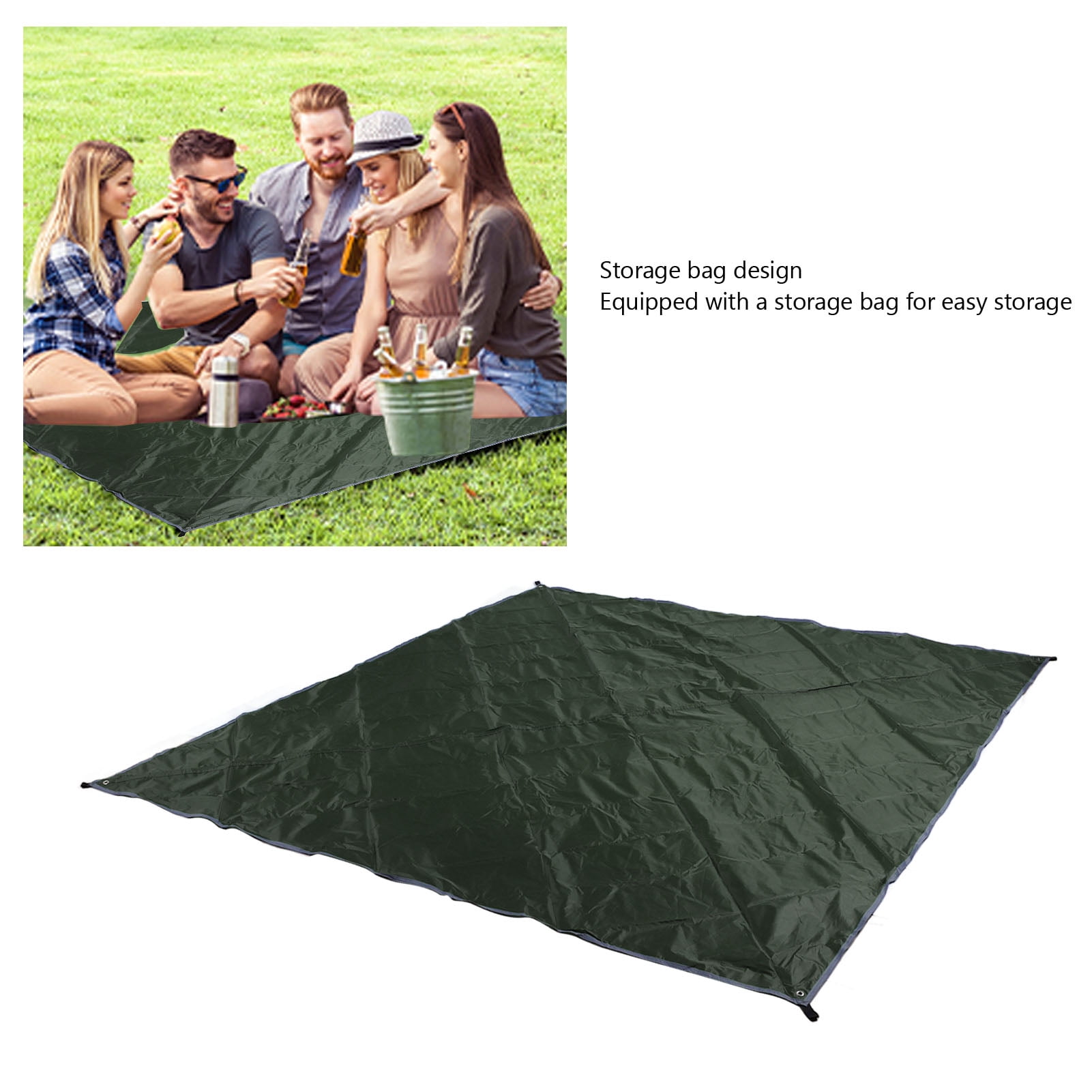 NFTIGB Camping Canopy Multifunctional Quadrangle Sunscreen Waterproof Tent Tarp Outdoor Shelter OD Green