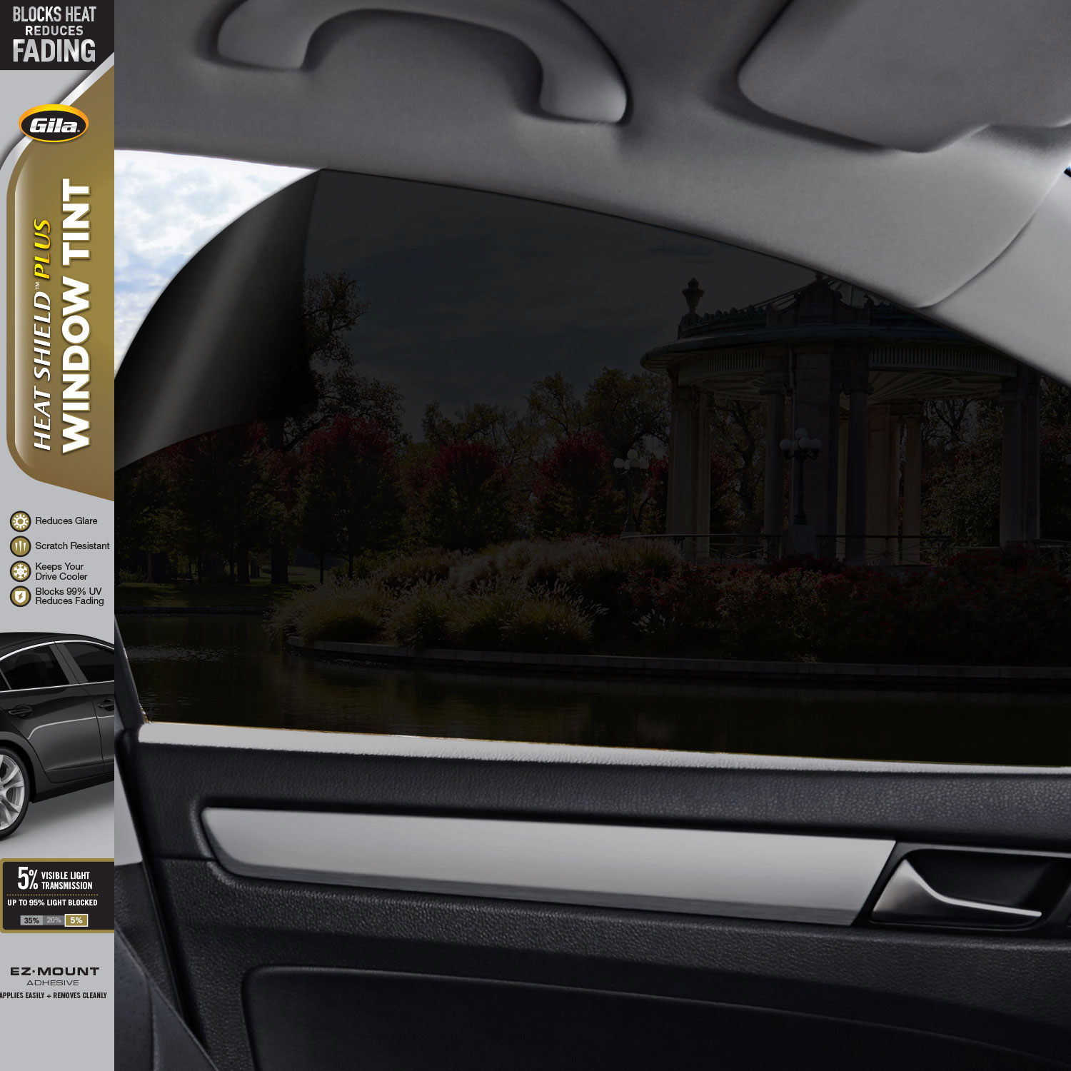 Gila® Heat Shield Plus 5 VLT Automotive Window Tint DIY Extra Heat