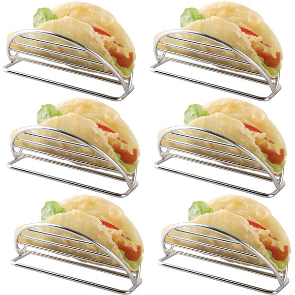 Support à Tacos en Acier Inoxydable, Plateau Porte-Tacos, Supports Debout, Ensemble de Cuisine pour Tortillas, Burritos, Fêtes et Restaurants (Support à Tacos)