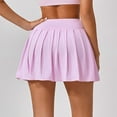 thumbnail image 4 of MIXUE Skirts For Women Summer Solid Color Athletic Slim Fit Stretch Exercise Yoga Casual Fitness Mini Tennis Skirt Outwear,Pink,M, 4 of 8