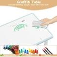 thumbnail image 2 of Historyli Table and Chair Set for Ages 2-10,Height Adjustable Toddler Table and 4 Chairs Set ,Graffiti Desktop,Non-Slip Legs,Children Activity Table for Daycare Classroom Home,Light Gray, 2 of 9