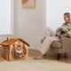 thumbnail image 4 of Caseta plegable para perros, caseta para perros pequeños, medianos y gatos, cálida para invierno, para chihuahuas, productos para mascotas, cesta, cueva para cachorros, sofá, caseta para gatos., 4 of 6
