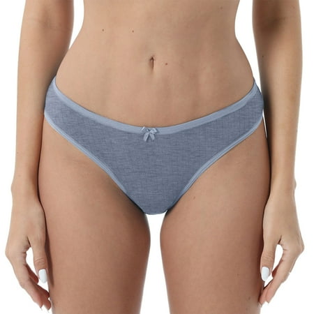 (2-Pack) Puawkoer Women s Low Waist Breatheable Comfort items for Women Under 5 Briefs Solid Color Crotch Plus Size Silk Long Underwear Women Underwear Panties Women Brie