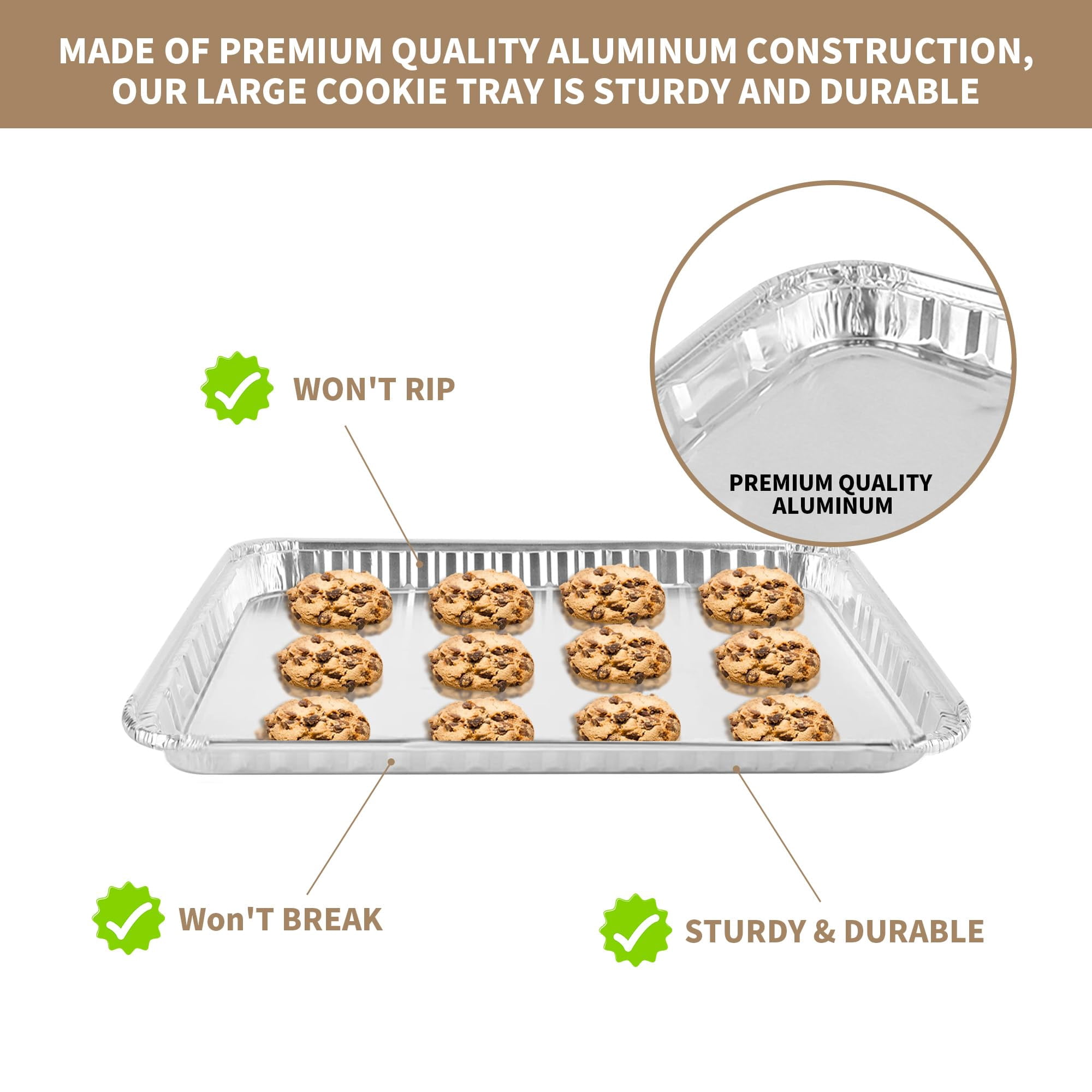 24 Pack 16 X 11 Inch Aluminum Disposable Cookie Sheets For Baking And Roasting Foil Grilling Pans Brownie Tins Cooking Thin  Cakes