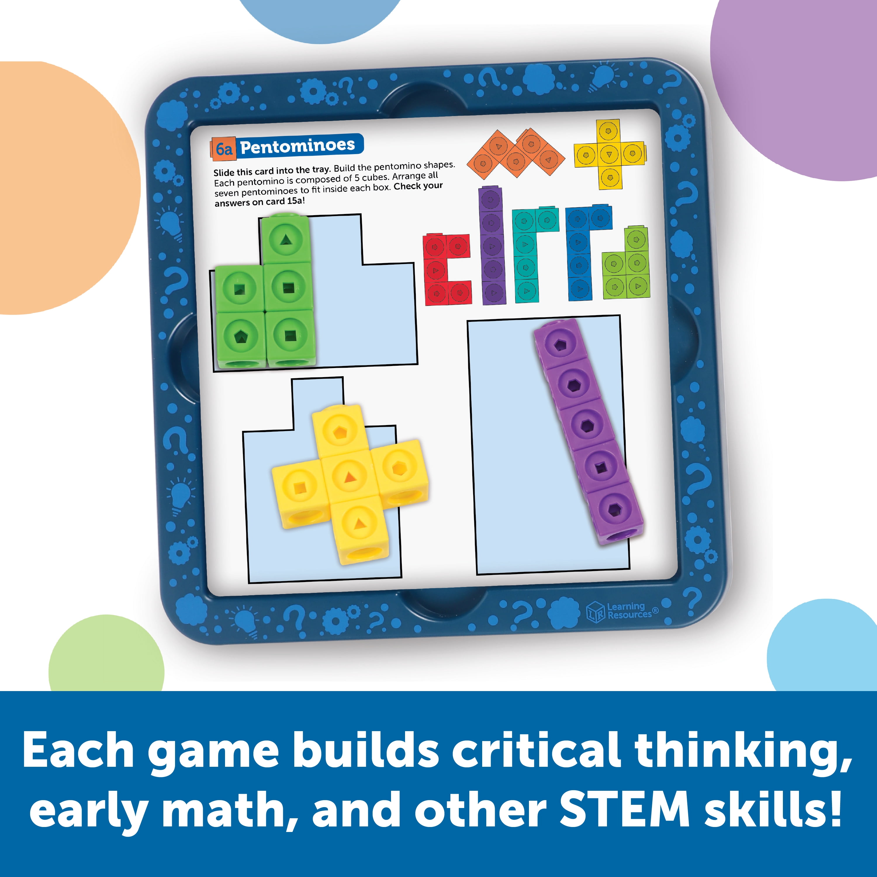 Learning Resources Mathlink Cubes Brain Puzzle Challenge - 80 pieces, STEM Games for Boys and Girls Ages 5+