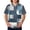 Blue_007, variant on Scrub Tops for Men Plaid Stripe Printed Short Sleeve V Neck Work Uniform Big and Tall Comfy Soft Medical Workwear with 3 Pockets Blue M