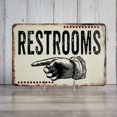 thumbnail image 2 of Restrooms Sign Light Putty Restaurant Decor Wall Art Vintage Bathrooms Restroom Decorations Arrow Pointer Signs 8 x 12 Matte Finish Metal 108120061057, 2 of 7