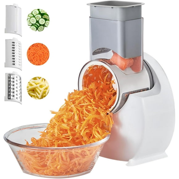 Electric Cheese Grater,2025 Upgrade Electric Vegetable Slicer Shredder with 3 Changeable Blades,Salad Shooter Electric Slicer/Shredder,Electric Cheese Grater for Block Cheese Fruit Veggies Nuts