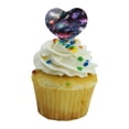 thumbnail image 2 of Space Galaxies Nebula Shooting Stars Pattern Heart Love Cupcake Picks Toppers Decoration Set of 6, 2 of 5