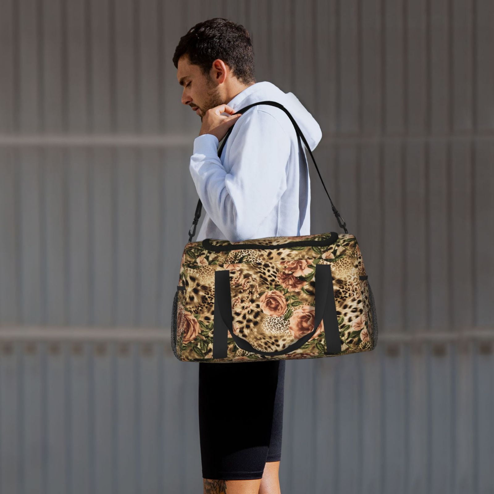 Fuzoiu Animal Leopard Print Travel Duffle Bag,Carry On Tote Bags,Duffel Bag,Sport Gym Bag, Hospital Bag for Labor and Delivery, Overnight Bag,Luggage Bag
