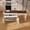 White + MDF, variant on ChenyueFurn Kitchen Island Storage Cart Rolling with Extendable Dining Table, Marble Veneer Top, Built-in Power Outlet, 3 Drawers, Cabinet, 74.8 Inch, Black